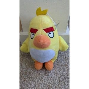 NEW Angry Birds Yellow 7 Inch Plush Stuffed Animal Doll Suction Car Decor Toy